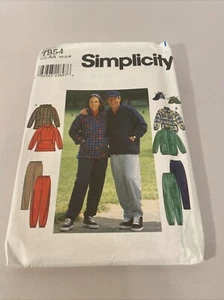 Simplicity 7854-Loose-Fitting Jackets and Pants  Misses, Men Teen Boys ~ XS-S-M - Picture 1 of 2