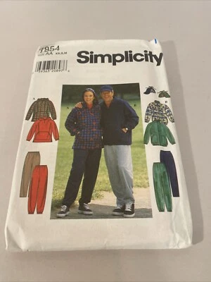 Simplicity 7854-Loose-Fitting Jackets and Pants  Misses, Men Teen Boys ~ XS-S-M - Image 1 of 2
