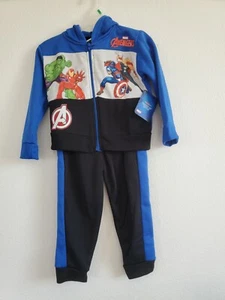 Marvel Avengers kids with character Super hero jogger hoodie& pants set sz 4 NWT - Picture 1 of 10