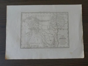 GRAVURE ORIGINALE XIXEME- CARTE DU VOYAGE DES ISRAELITES DEPUIS L'EGYPTE-1848 - Photo 1/1