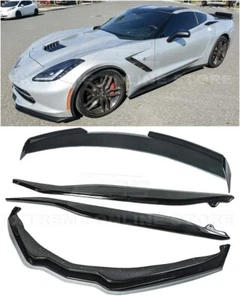 Z06 CARBON FLASH Front Splitter Side Skirts & Rear Spoiler For 14-19 Corvette C7 - Picture 1 of 12