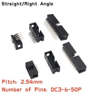6 To 50 Pin IDC Right Angle/Straight Pin 2.54mm Pitch Pcb Boxed Header Connector - Picture 1 of 27
