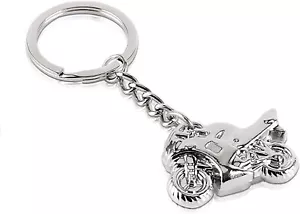 Silver Motorcycle Bike Scooter Keyring Metal Motorbike Key Chain Men Gift - Picture 1 of 6