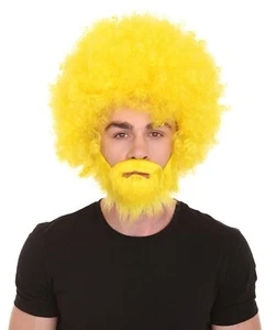 80's Painter Afro Wig Yellow Premium Breathable Capless Cap HM-1272 - Picture 1 of 9
