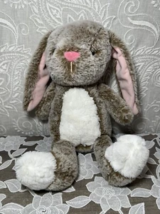 2021 Animal Adventure Brown White Pink Bunny Rabbit Plush 13" Stuffed Animal - Bild 1 von 4