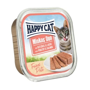 Happy Cat Minkas Schale Duo Geflügel & Lachs Paté 32 x 100g - Bild 1 von 1