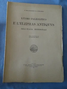 DE LORENZO-D'ERASMO-L'UOMO PALEOLITICO E L'ELEPHAS ANTIQUUS IN ITALIA MERIDIONAL - Picture 1 of 4