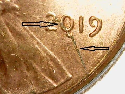 2019 LINCOLN SHIELD PENNY RETAINED CUD DIE BREAK/DIE CRACK OBV🔥 Cover