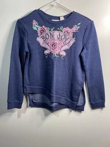 BON JOVI girls long sleeve sweat shirt pullover sweater size medium 10 12 - Picture 1 of 4