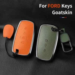 4 Button Metal Leather Key Case Cover Ford Raptor F150 Explorer Mustang Fusion - Picture 1 of 27