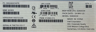 Intel DBS2600CWTR S2600CWTR Server Board SSI EEB  Socket R3 NEW RETAIL BOX - Image 1 of 4