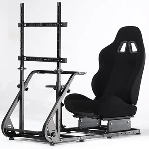 Marada Racing Cockpit Frame with Monitor Stand Seat Fit Logitech G923 G920 G29 - Afbeelding 1 van 20