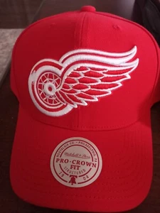 Detroit Red Wings Mitchell & Ness NHL Team 2.0 Pro Crown Snapback Hat - Red - Picture 1 of 4