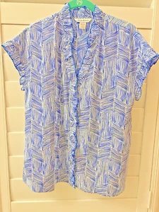 Tommy Bahama Silk Blouse, Women's Size XS, Blue - Picture 1 of 6