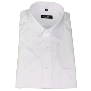 Eterna Men's short Sleeve Shirt Comfort Fit White Plain 1100 K198 00 - Picture 1 of 3