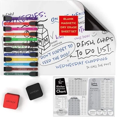 Arteza Monthly Meal Kitchen Planner Set Magnetic Whiteboard (17 in x 11 in) - Image 1 of 4