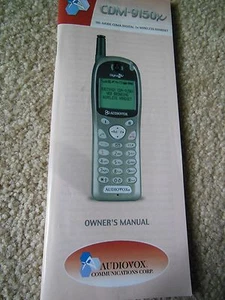 VINTAGE AUDIOVOX WIRELESS DIGITAL HANDSET CDM-9150X OWNERS MANUAL  - Afbeelding 1 van 3