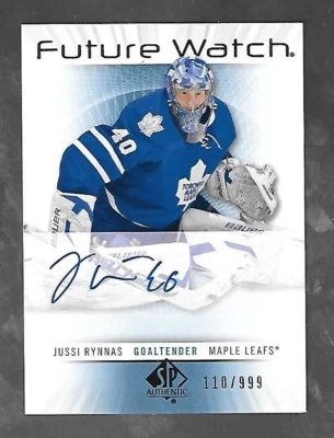 Jussi Rynnas 2012-13 SP Authentic Hockey Future Watch RC Autograph Auto /999 - Image 1 of 2
