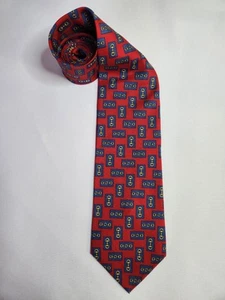 Vintage Paolo Gucci Silk Neck Tie Dark Red Gold Horse Bit Chain Men's - Picture 1 of 10