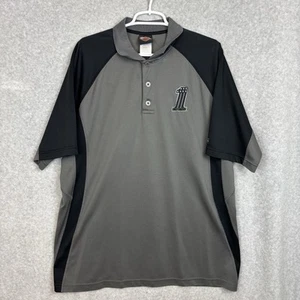 Harley Davidson Herren Poloshirt Gr. XL Kurzarm USA Flagge grau schwarz - Bild 1 von 9