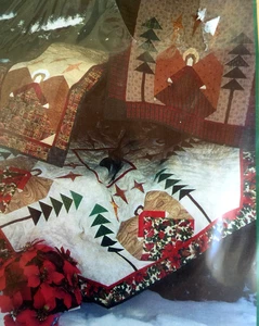 Lovely Christmas Quilt Pattern ANGELS PINE TREE SKIRT WALLHANGING TABLERUNNER  - Picture 1 of 4