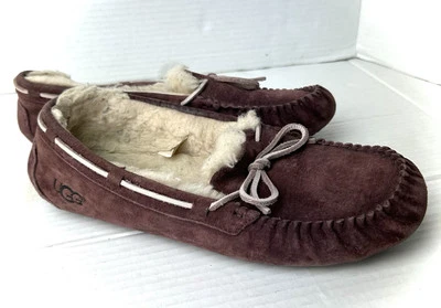 UGG Australia OLSON Suede Sheepskin Lined Slippers Men Size 10 Brown Slip On - Image 1 of 4