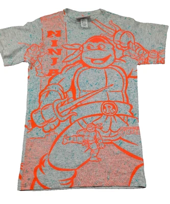 AOP Vtg 90's Teenage Mutant Ninja Turtles T-Shirt Boys L boys Made in USA Single - Image 1 of 4