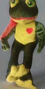 Frosch Plüsch Amscan Bügel/Einweg Cord/Samt sattes Grün mit Herz Valentinstag NEU - Bild 1 von 4