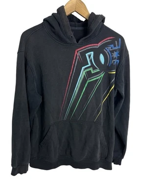 Винтажная мужская черная толстовка с капюшоном Y2K DC Shoes размер большой  - Изображение 1 из 4