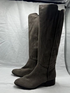 Target kniehohe Damenstiefel zum Überziehen 8 braun mandelförmige Zehenpartie Stretch - Bild 1 von 10