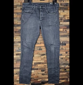 Rag & Bone Jeans Fit 1 Extra Slim Mens Sz 33x32 Charcoal Gray Made in USA - Picture 1 of 10