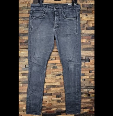Rag & Bone Jeans Fit 1 Extra Slim Mens Sz 33x32 Charcoal Gray Made in USA - Image 1 of 4