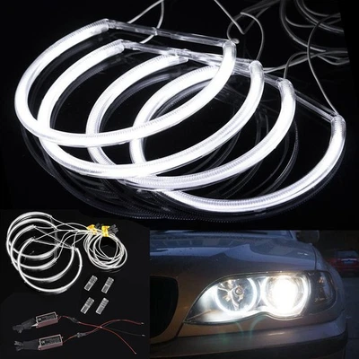 4Stk LED Angel Eyes Standlicht Ringe CCFL Scheinwerfer für BMW E46 Sedan Coupe - Bild 1 von 4