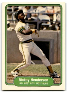 Rickey Henderson 1982 Fleer Baseball Card #643 Oakland Athletics - Picture 1 of 2