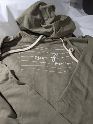 Sudadera con capucha cristiana verde oliva Elly and Grace "Even If" 2X Foto 1 de 4