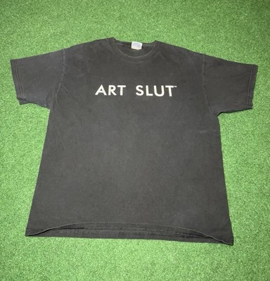 Camiseta negra grande vintage de los 90 Y2K Art Slut Grunge Foto 1 de 4