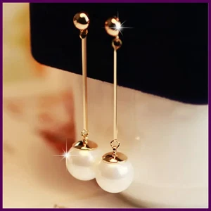 Long Tassel Simulated Pearl Drop Earrings for Women Gift Bijoux Korean - Picture 1 of 24