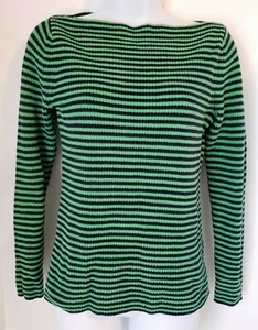 Ralph Lauren Women's Sweater Top Green and Black Medium (DI) J010 - Picture 1 of 10