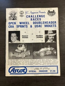1983 Ascot Speedway CRA USAC Sprint Car Racing Program Bubby Jones Ricky Hood - Picture 1 of 4
