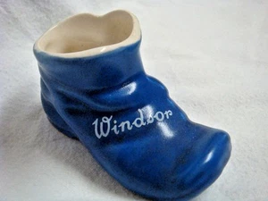 Vintage WINDSOR Souvenir PORZELLAN BLAUER SCHUH Schmuckstück/Anstecknadel Schale - Bild 1 von 5