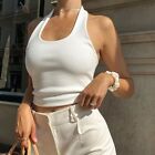 Sexy Women Crop Top Summer Solid Tank Top Elastic Vest Camisole T Shirt Blouse
