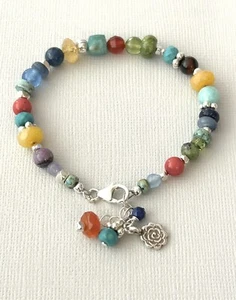 Multi Gemstone Journey Sterling Silver Bracelet Sundance Treasures Jewelry - Picture 1 of 5