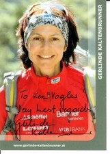 "Mountaineer" Gerlinde Kaltenbrunner Hand Signed 4X6 Card