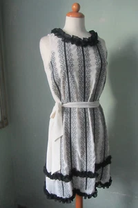 Kleid weiß / schwarz Rüschen Sommerkleid DOLICETTI couture schick Gr 38 M - Bild 1 von 3