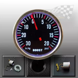 Gauge Boost 52mm 2" instrumento interior tablero blanco led pantalla psi - Imagen 1 de 7