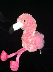 Juguete suave de peluche de flamenco rosa Aurora 10" bolsa de frijoles de peluche animal  - Imagen 1 de 3