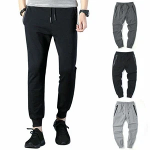 Sports Long Trousers Tracksuit Running Workout Joggers Gym Sweatpants Pants Men - Picture 1 of 8