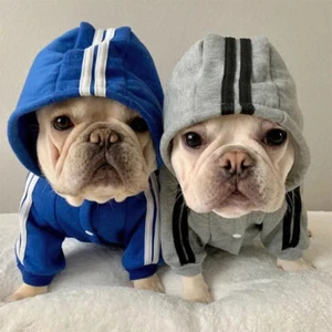 New 4/Legs pet dog warm hoodie classic jumpsuit puppy coat sportswear clothes - Picture 1 of 31
