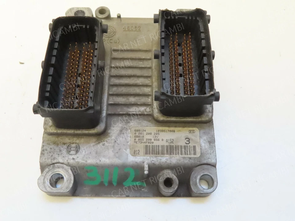 CENTRALINA MOTORE ECU FIAT IDEA 350 1.2 16V 59KW 0261208205 ME7.3H4 00552088560 - Immagine 1 di 4