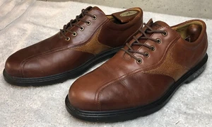 ECCO Hydromax Mens Golf Shoes Size 42 (9-9.5 US) Brown Leather Oxford Lace-Up - Picture 1 of 12